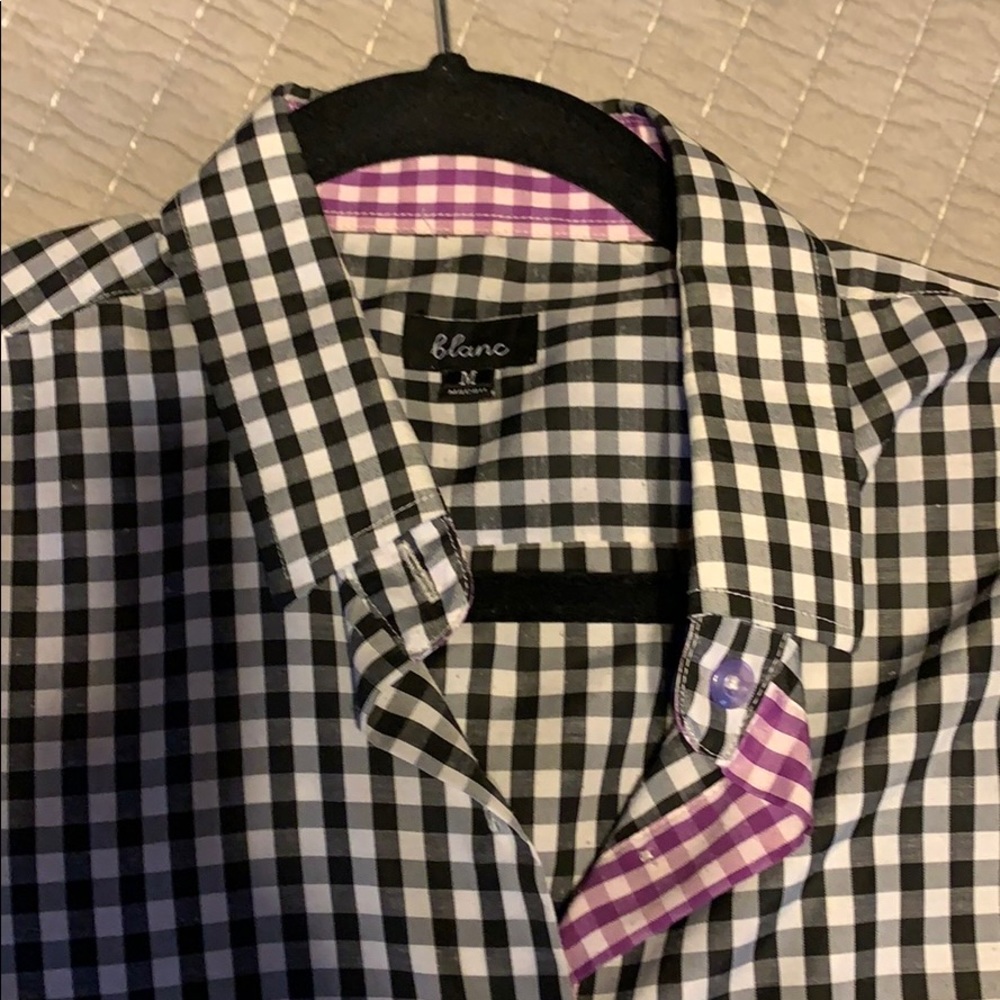 Black & white checkered button down - Picture 2 of 3